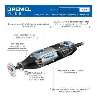 Dremel 4000-2/30 120-Volt Variable Speed High Performance Rotary Tool - Rental