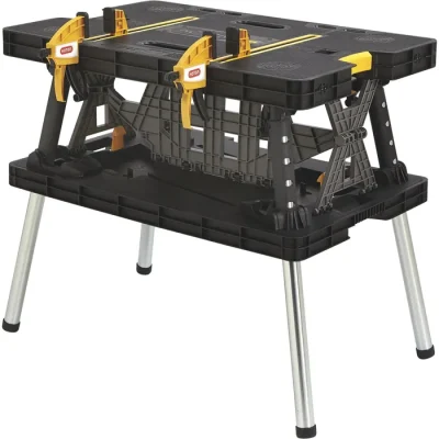 Keter Folding Work Table with Two Adjustable Clamps 1000-Lb. Capacity - Rental